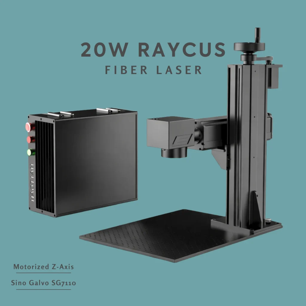 20W Raycus fiber laser engraver for precision metal marking and detailed jewelry engraving