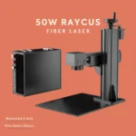Industrial 50W Raycus fiber laser engraver for high-speed metal marking and deep engraving.
