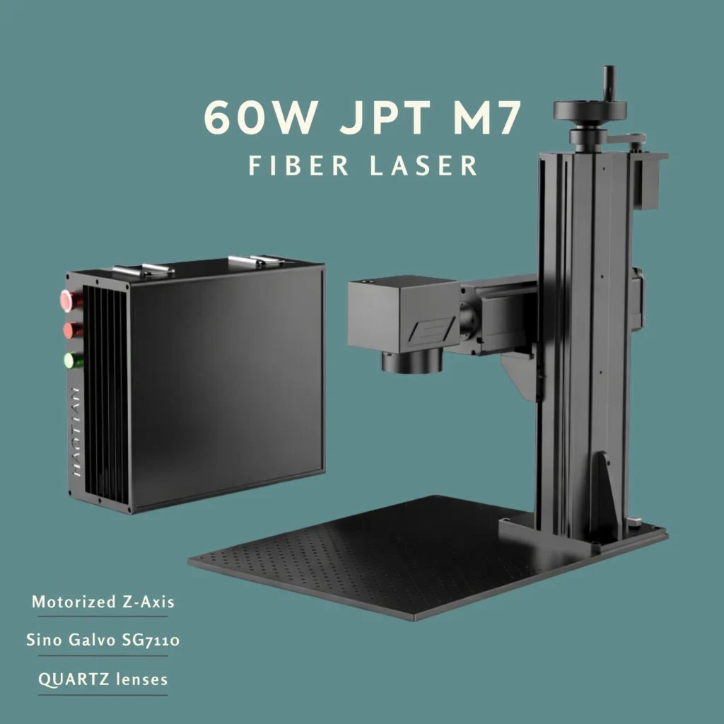 60W fiber laser marking machine for high-speed metal engraving.