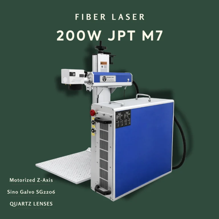 High-power 200W JPT M7 MOPA fiber laser marking system for industrial-scale metal processing