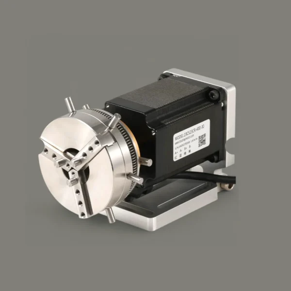 D60 Mini Rotary for inner/outer ring engraving. Precision stepper motor, compact & rust-free. Perfect add-on for laser marking rings & bracelets.