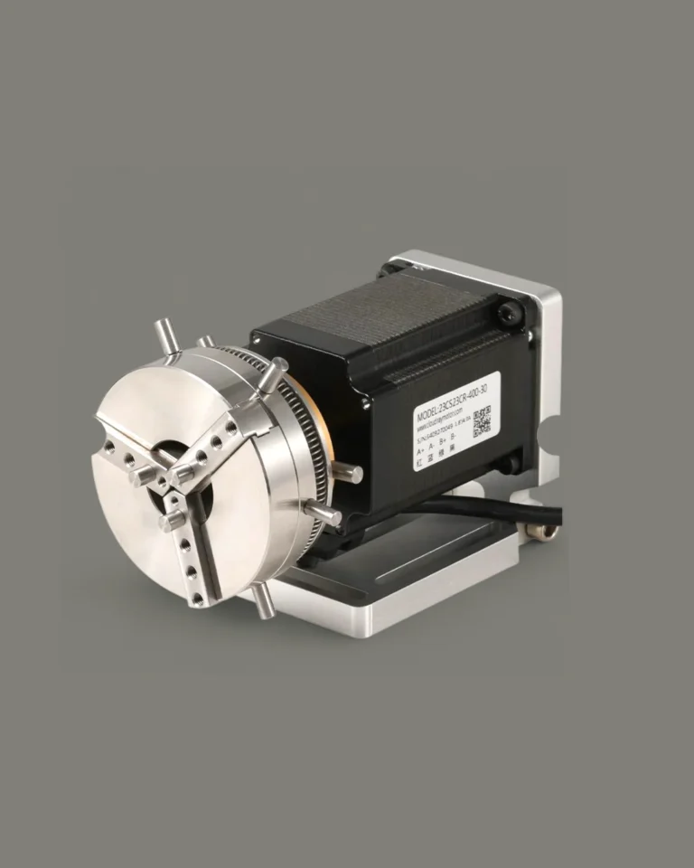 D60 Mini Rotary for inner/outer ring engraving. Precision stepper motor, compact & rust-free. Perfect add-on for laser marking rings & bracelets.