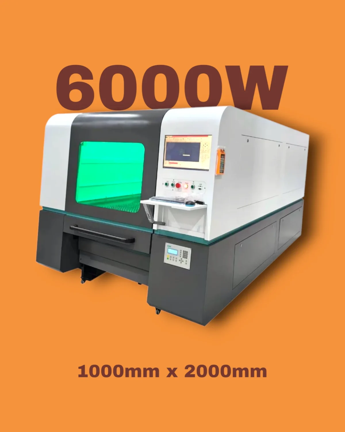 1000×2000mm Industrial Fiber Laser Cutter – 6000W for Heavy-Duty Metal Cutting Applications