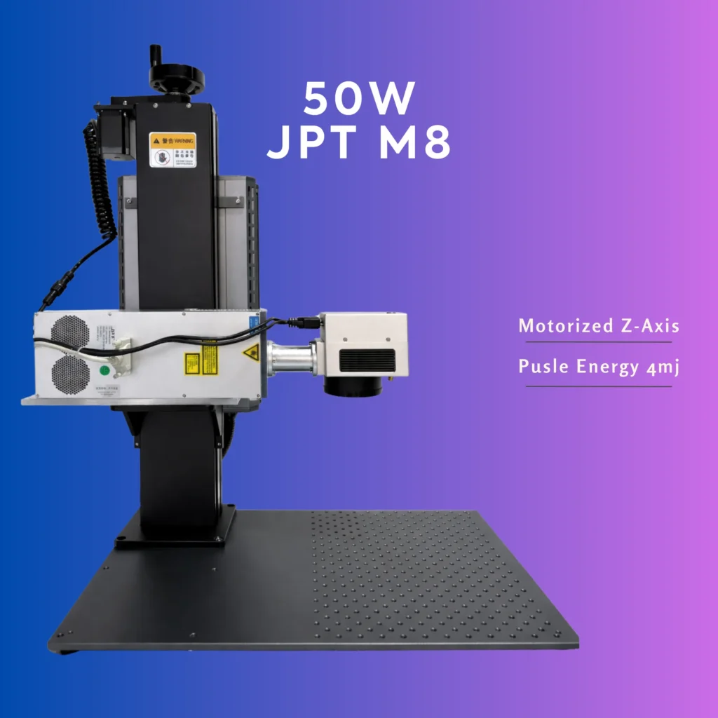 High-energy 50W JPT M8 MOPA fiber laser with 4mj pulse energy for industrial deep marking