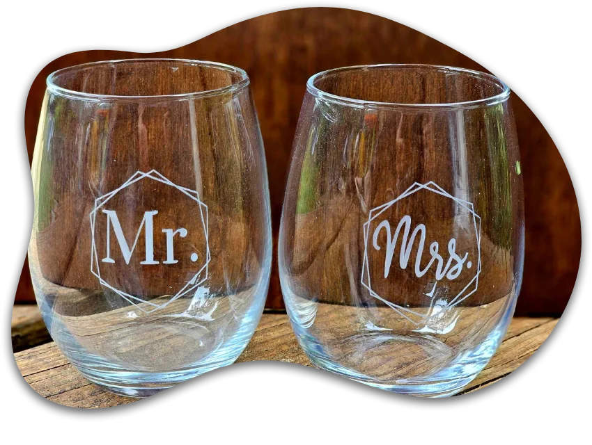 Laser engraving intricate design on clear glass surface