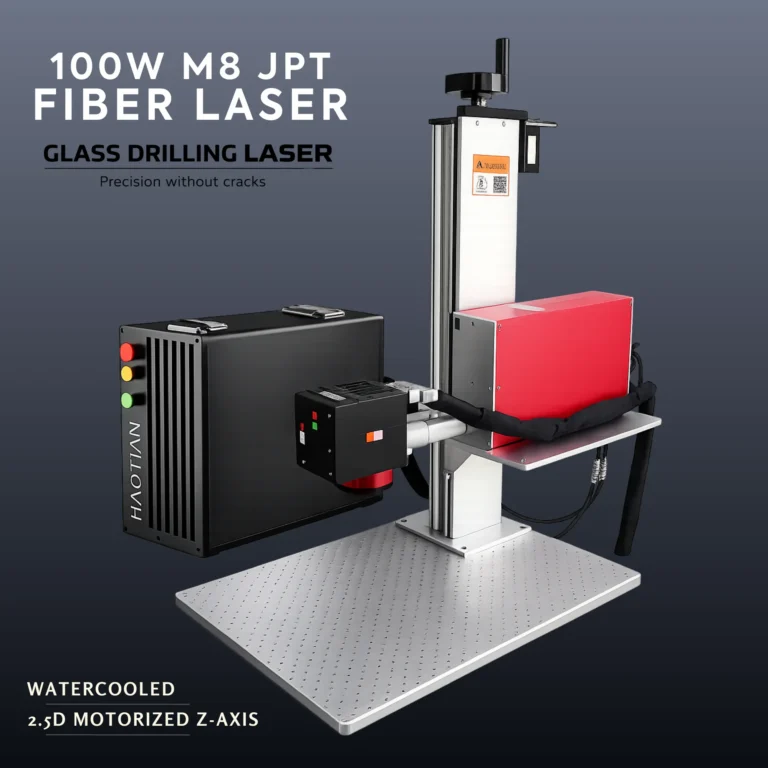 Precision glass drilling process using a 100W JPT M8 MOPA fiber laser with pulse duration control