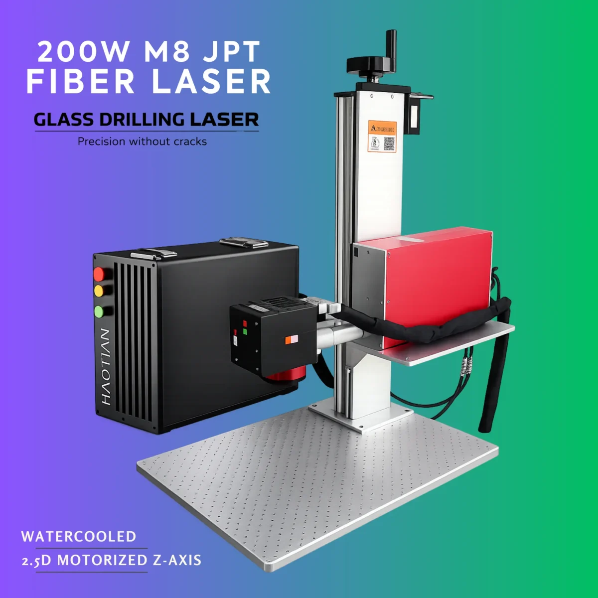 200W JPT M8 MOPA Fiber Laser | Glass Drilling | Haotian Laser
