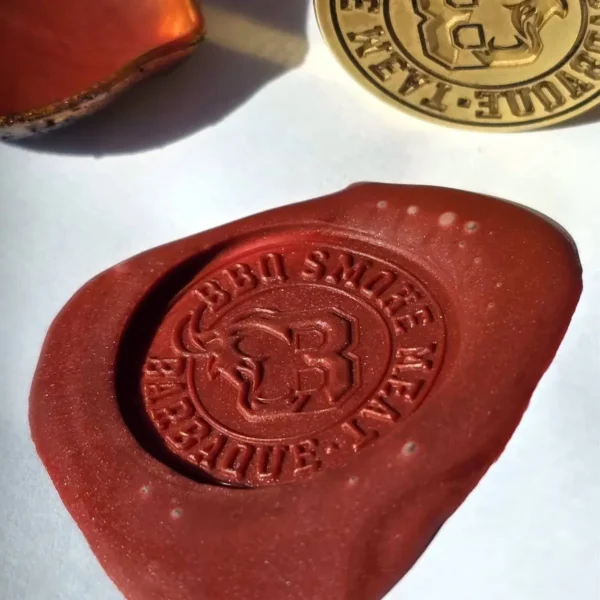 Brass wax seal stamp deep engraved with a 100W JPT M7 fiber laser