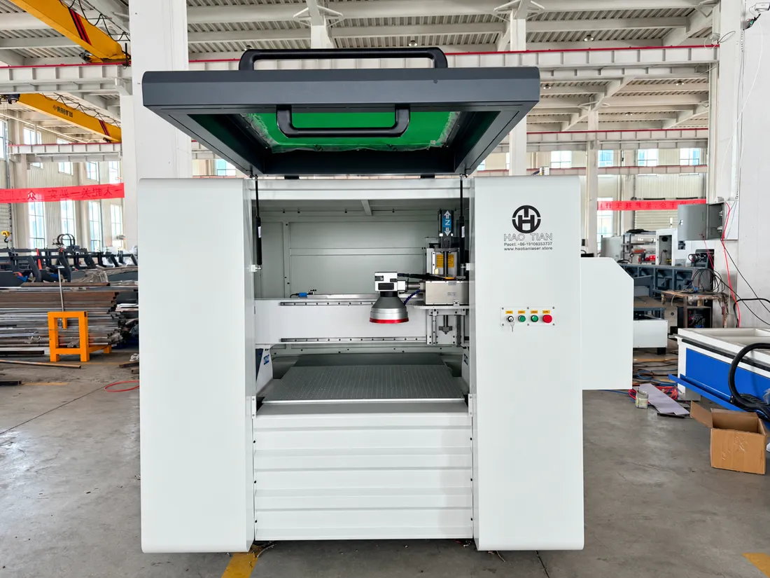 Large format enclosed Haotian laser marking machine in the factory